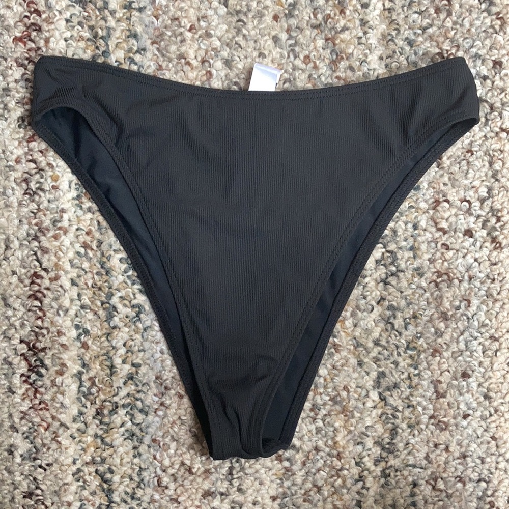 Twiin Black high rise bikini bottoms S
